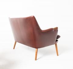 Hans Wegner Hans Weger CH72 Sofa in Oxblood Leather - 4577292