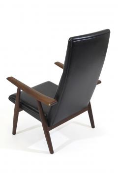 Hans Wegner Hans Wegner 260 High back Lounge Chairs in New Black Leather a Pair - 2982584