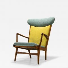 Hans Wegner Hans Wegner AP 15 Wingback Lounge Chair in Teak and Fabric Denmark 1951 - 3089097