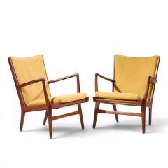Hans Wegner Hans Wegner AP 16 Mid Century Danish Teak Lounge Chairs Pair - 4690588