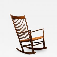 Hans Wegner Hans Wegner Beech Danish Cord J16 Rocking Chair Denmark 1950s - 4381870