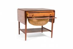 Hans Wegner Hans Wegner For Andreas Tuck Danish Teak And Wicker Drop Leaf Sewing Table 1 - 3170438