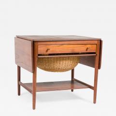Hans Wegner Hans Wegner For Andreas Tuck Danish Teak And Wicker Drop Leaf Sewing Table 1 - 3179055