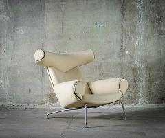 Hans Wegner Hans Wegner Ox Chair in White Mohair - 423587