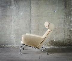 Hans Wegner Hans Wegner Ox Chair in White Mohair - 423594