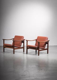Hans Wegner Hans Wegner Pair of Lounge Chairs for Getama Denmark 1950s - 2149672