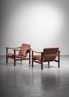 Hans Wegner Hans Wegner Pair of Lounge Chairs for Getama Denmark 1950s - 2149674