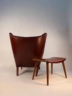 Hans Wegner Hans Wegner Papa Bear Chair Ottoman AP 19 in Leather circa 1950 s - 4293137