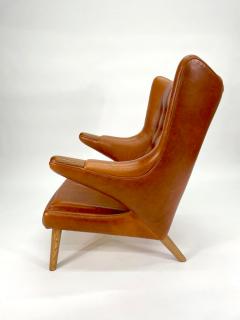 Hans Wegner Hans Wegner Papa Bear Chair Ottoman for A P Stolen Denmark 1950s - 3181537