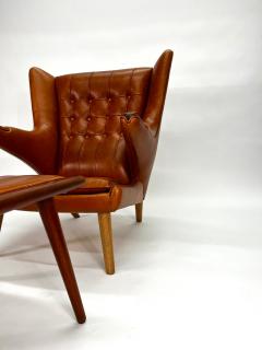 Hans Wegner Hans Wegner Papa Bear Chair Ottoman for A P Stolen Denmark 1950s - 3181541