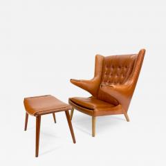 Hans Wegner Hans Wegner Papa Bear Chair Ottoman for A P Stolen Denmark 1950s - 3182948