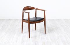 Hans Wegner Hans Wegner Round Walnut Leather Armchair for Johannes Hansen - 3194676