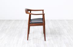 Hans Wegner Hans Wegner Round Walnut Leather Armchair for Johannes Hansen - 3194679