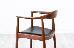 Hans Wegner Hans Wegner Round Walnut Leather Armchair for Johannes Hansen - 3194681