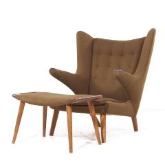 Hans Wegner Hans Wegner for AP Stolen AP19 Mid Century Papa Bear Chair and Ottoman - 3876022