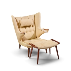 Hans Wegner Hans Wegner for AP Stolen AP19 Mid Century Papa Bear Chair and Ottoman - 4741130