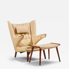 Hans Wegner Hans Wegner for AP Stolen AP19 Mid Century Papa Bear Chair and Ottoman - 4741174