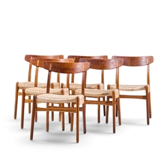 Hans Wegner Hans Wegner for Carl Hansen Son CH23 Danish Teak Oak Dining Chairs Set of 6 - 4756245