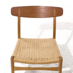 Hans Wegner Hans Wegner for Carl Hansen Son CH23 Danish Teak and Oak Dining Chairs Pair - 4125661