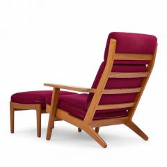 Hans Wegner Hans Wegner for Getama GE 290 Danish High Back Lounge Chairs Pair with Ottoman - 4302756