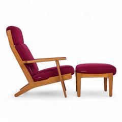 Hans Wegner Hans Wegner for Getama GE 290 Danish High Back Lounge Chairs Pair with Ottoman - 4302759