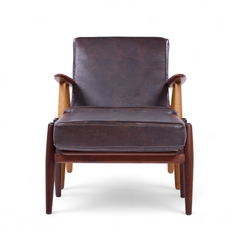 Hans Wegner Hans Wegner for Getama GE 290 Teak High Back Lounge Chairs Pair with Ottoman - 4740397