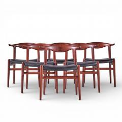 Hans Wegner Hans Wegner for Johannes Hansen Danish Cow Horn Dining Chairs Set of 6 - 4465166