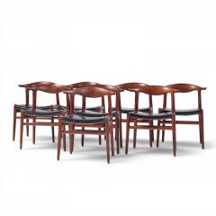 Hans Wegner Hans Wegner for Johannes Hansen Mid Century Cow Horn Dining Chairs Set of 8 - 4638064