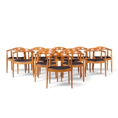 Hans Wegner Hans Wegner for Johannes Hansen Mid Century Danish Teak The Chair Set of 12 - 4793230
