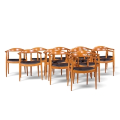Hans Wegner Hans Wegner for Johannes Hansen Mid Century Danish Teak The Chair Set of 12 - 4793398