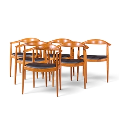Hans Wegner Hans Wegner for Johannes Hansen Mid Century Danish Teak The Chair Set of 6 - 4793240