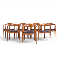 Hans Wegner Hans Wegner for Johannes Hansen Mid Century Danish Teak The Chair Set of 8 - 4718296
