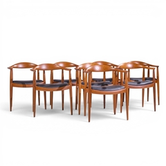 Hans Wegner Hans Wegner for Johannes Hansen Mid Century Danish Teak The Chair Set of 8 - 4718354