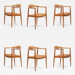 Hans Wegner Hans Wegner for Johannes Hansen The Chair Dining Chairs Set of Six in Oak 1960 - 4591803