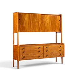 Hans Wegner Hans Wegner for Ry M bler Mid Century Danish Teak Credenza and Hutch - 4733865