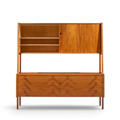 Hans Wegner Hans Wegner for Ry M bler Mid Century Danish Teak Credenza and Hutch - 4733867