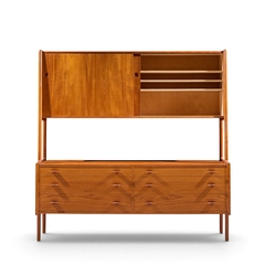 Hans Wegner Hans Wegner for Ry M bler Mid Century Danish Teak Credenza and Hutch - 4733868