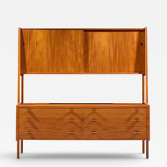 Hans Wegner Hans Wegner for Ry M bler Mid Century Danish Teak Credenza and Hutch - 4733914