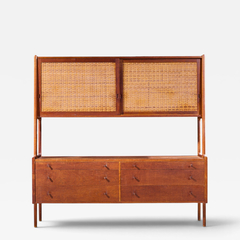 Hans Wegner Hans Wegner for Ry M bler RY 20 Danish Teak Rattan Highboard Credenza Hutch - 4717544