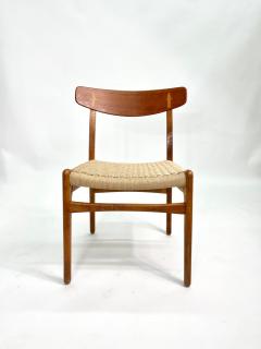 Hans Wegner Hans Wegner teak CH23 chairs in danish cord by Carl Hansen Set of Six - 3151198