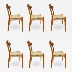 Hans Wegner Hans Wegner teak CH23 chairs in danish cord by Carl Hansen Set of Six - 3152208