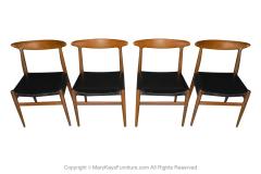 Hans Wegner Mid Century Danish Hans Wegner W2 Teak Chairs Four - 2958927