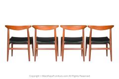 Hans Wegner Mid Century Danish Hans Wegner W2 Teak Chairs Four - 2958930