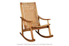 Hans Wegner Mid Century Modern Woven Rocking Chair in the Style of Hans Wegner - 3928550