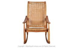 Hans Wegner Mid Century Modern Woven Rocking Chair in the Style of Hans Wegner - 3928553