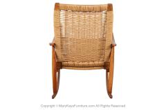 Hans Wegner Mid Century Modern Woven Rocking Chair in the Style of Hans Wegner - 3928559