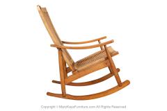 Hans Wegner Mid Century Modern Woven Rocking Chair in the Style of Hans Wegner - 3928560