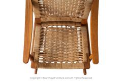 Hans Wegner Mid Century Modern Woven Rocking Chair in the Style of Hans Wegner - 3928561