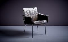 Hans Wegner Newly Upholstered Hans Wegner AP48 Armchair in Cowhide Denmark 1960s - 3235413