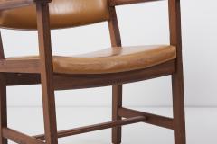 Hans Wegner Pair of GE Armchairs in Leather by Hans Wegner for by GETAMA - 1439855